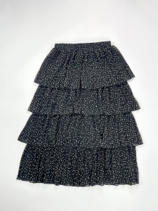 Czarna, plisowana spódnica w kropki, NOWA, WIYA, 34 (XS)