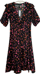 Czarna sukienka midi w serca, NOWA, INFLUENCE, 40 (L)