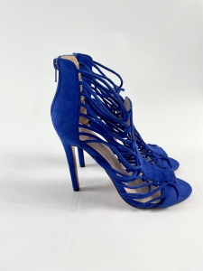 Niebieskie sandały na obcasie, NOWE, 38