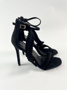 Czarne sandały na obcasie, NOWE, IDEAL SHOES, 38