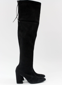 Czarne, wysokie kozaki z naturalnego zamszu, STUART WEITZMAN, 40