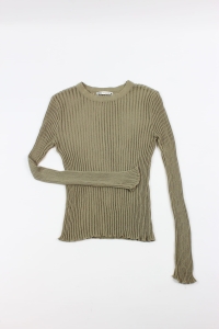 Khaki, siateczkowa bluzka, ZARA, 34 (XS)
