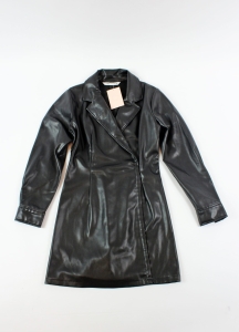 Czarna, a'la skórzana sukienka, ZARA, 36 (S)