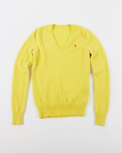 Żółty, kaszmirowy sweter, RALPH LAUREN, 34 (XS)
