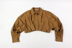 Krótka, camelowa koszula, ZARA 42 (XL)