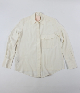 Jedwabna, kremowa koszula, MANGO, 34 (XS)