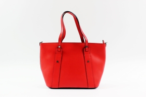 Czerwona, włoska, skórzana torebka