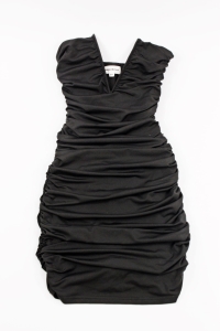 Czarna, drapowana sukienka, SUPERDOWN, 32 (XXS)