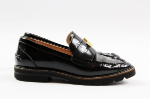 Czarne, lakierowane mokasyny, STUART WEITZMAN, 36,5