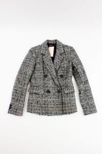 Czarno-biała, wełniana marynarka, ZARA, 34 (XS)