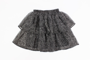 Czarna spódniczka we wzory z falbanami, MIMOSSA, 38/40 (M/L)