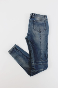 Niebieskie spodnie jeansowe z zamkami, BALMAIN, 36 (S)