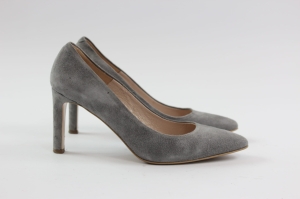Szare, welurowe szpilki, RYŁKO, 37