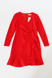 Czerwona, wełniana sukienka, EMILIO PUCCI, 34 (XS)