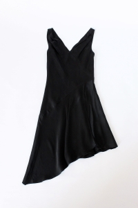 Czarna, jedwabna sukienka, VERSACE, 34 (XS)