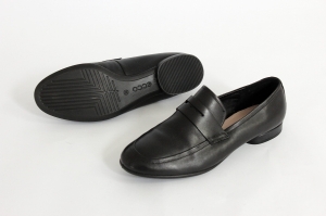 Czarne, skórzane mokasyny, NOWE, ECCO, 37