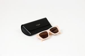 Różowe okulary przeciwsłoneczne  + etui, CELINE