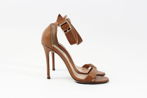 Karmelowe, skórzane sandały, CELEBRITY, 38, GAT2