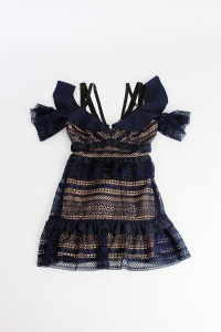 Granatowa sukienka, SELF-PORTRAIT, 34 (XS)