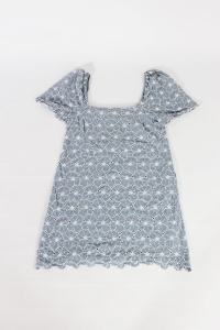 Błękitna sukienka z bawełny w kwiaty, ZARA, 34 (XS)