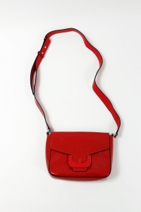 Czerwona, skórzana torebka, COCCINELLE