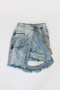 Jeansowa spódniczka z łańcuchem, ONE X ONETEASPOON, 34 (XS)