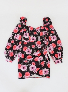 Czarna sukienka w kwiaty, SUGARFREE, 36 (S)