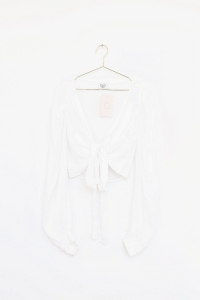 Biała, wiązana bluzka, ILO PRIVE, 34 (XS)