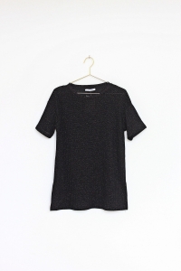Czarna bluzka ze srebrną nitką, ZARA, 36 (S) 