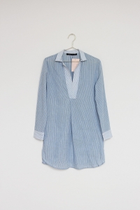 Niebieska, bawełniana koszula w paski, ZARA, 34 (XS)