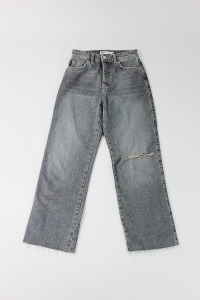 Jasnoniebieskie/szare spodnie jeansowe z dziurą, ZARA, 34 (XS)