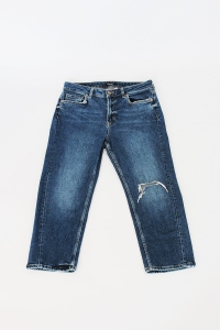 Ciemno-niebieskie jeansowe spodnie z dziurami, AUTOGRAPH, 40 (L)