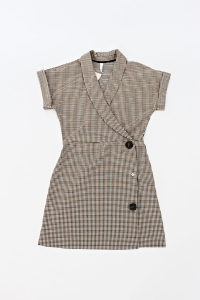 Brązowa sukienka w kratę, MANGO, 36 (S)