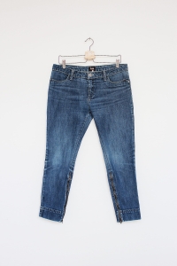 Granatowe spodnie jeansowe z zamkami, LEE, W31 (L)