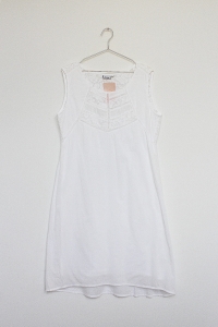 Biała bawełniana sukienka letnia z ażurowym detalem, FRANSA, 40 (L)