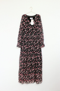 Czarna sukienka w kwiaty maxi, NOWA, COCHO, 40/42 (L/XL) 