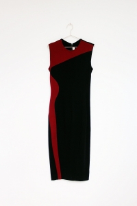 Czarna sukienka z bordowym detalem midi, STELLA MCCARTNEY, 38 (M) 