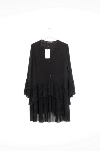 Czarna sukienka z falbanami, NOWA, ZARA, 34 (XS)