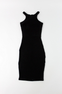 Czarna sukienka w prążki, SHOPPING CENTER 9, 34 (XS) 