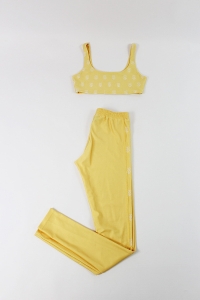 Żółty komplet (legginsy + top), CUORI E PICCHE, 36 (S)