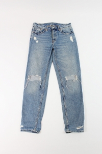 Niebieskie spodnie jeansowe z dziurami, H&M, 34 (XS)
