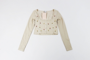 Kremowy sweter w kwiatki, ZARA, 38/40 (M/L)