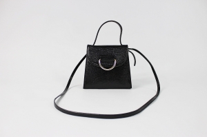 Czarna, skórzana torebka, LITTLE LIFFNER 