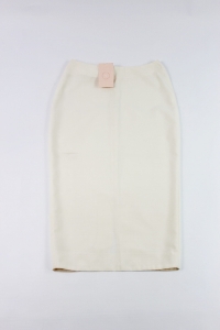 Kremowa, ołówkowa spódnica, 36 (S)