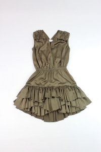 Brązowa sukienka z falbanami, DESIGNERS REMIX, 34 (XS)