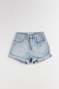 Niebieskie spodenki jeansowe w ryby, ZARA, 36 (S)