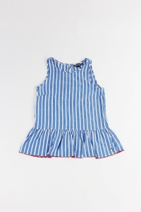 Niebiesko-biała bluzka w paski na naramkach, TOMMY HILFIGER, 34 (XS)