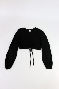 Czarna bluzka z wiązaniem, LA MANIA, 36 (S)