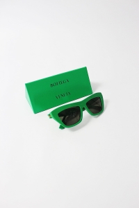 Zielone okulary przeciwsłoneczne + etui, BOTTEGA VENETA