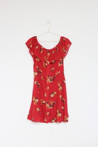 Czerwona sukienka w kwiaty, NOWA, ZARA, 38 (M)  